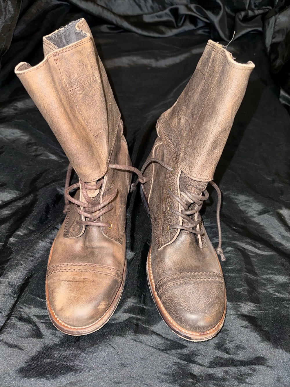 AllSaints Spitalfields Jack’s Place Leather Lace Up Ankle Boots 39 Brown
